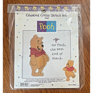 Vintage Disney's Winnie the Pooh Cross Stitch Kit P for Pooh Best Friend #34003